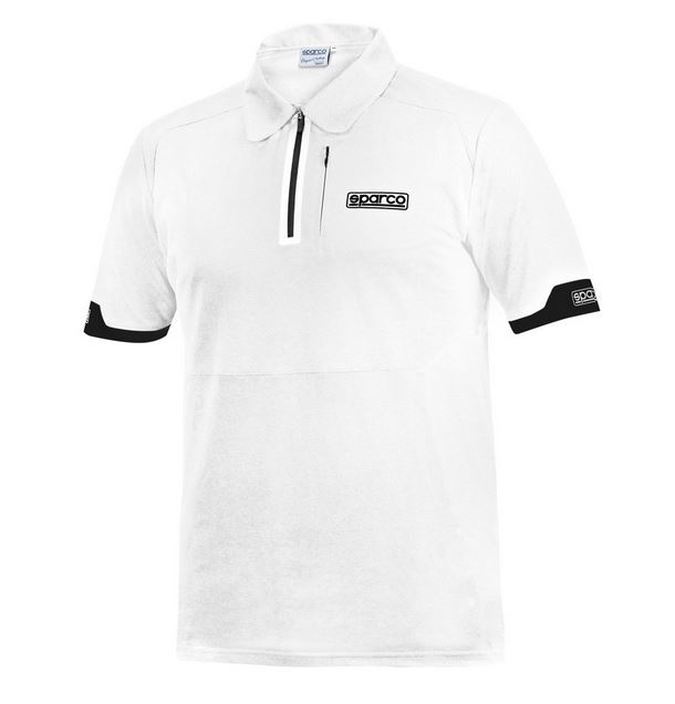 Sparco Polotröja Zip, vit