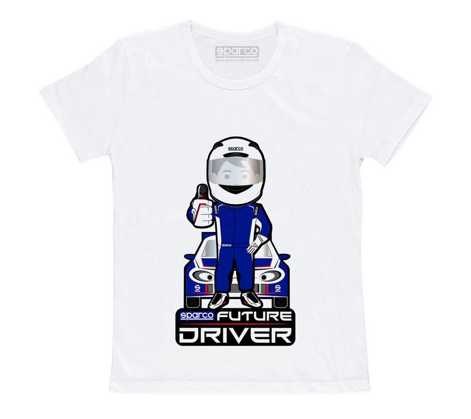 T-shirt, Sparco Future driver, vit, 3 - 11 År