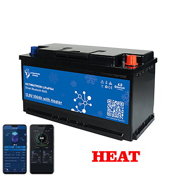 LiFePO4 Batteri 12 Volt 100 Ah , BMS , Bluetooth App , under sätet , HEAT , Bodelsbatteri