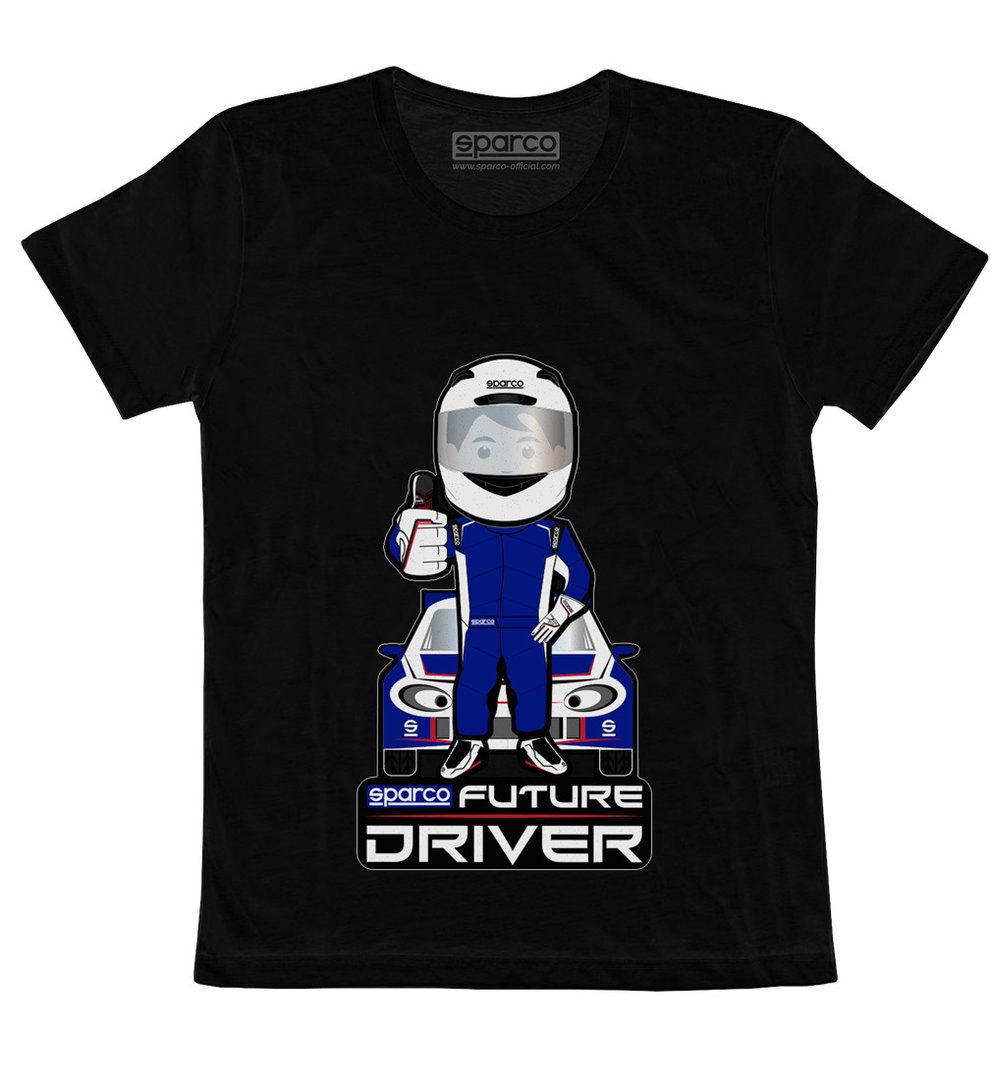 T-shirt, Sparco Future driver, svart, 3 - 11 År