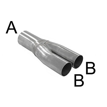 Byxrör (Y-Rör) 2,5 Tum  in / 2,5+2,5" ut -Stål-