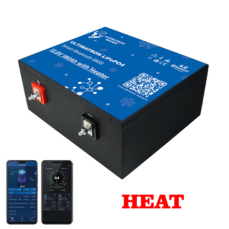 LiFePO4 Batteri 12 Volt 200 Ah , BMS , Bluetooth App , under sätet , HEAT , Bodelsbatteri