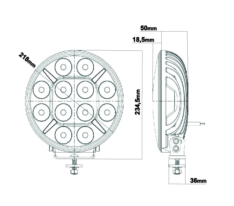 LED extraljus 9" Pollux9+ LEDSON 120W  (E-godkänd) - 4