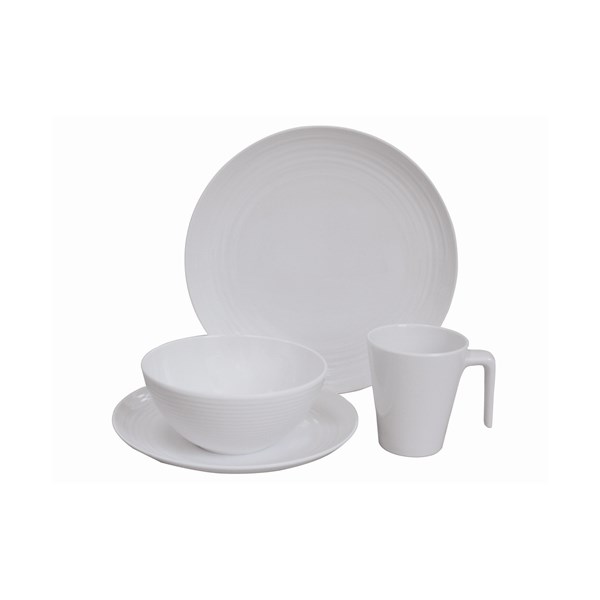 Melaminservis, Seramika vit, 16 delar