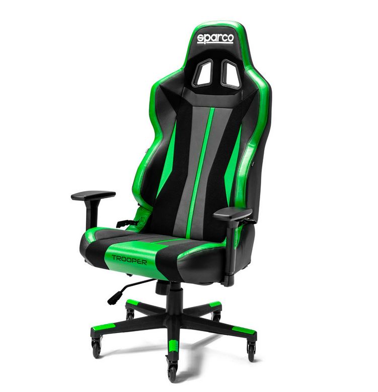 Gamingstol Sparco Trooper, svart/grön