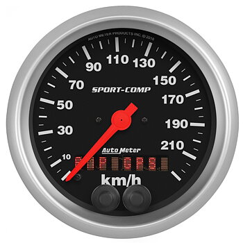 Hastighetsmätare KM/H, Sport-Comp, AutoMeter 86 mm
