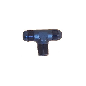         T-kors 2 x AN6 - 1/4NPT. Blå