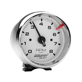 Varvräknare  95 mm Vit  / Crome AUTO GAGE  med fot