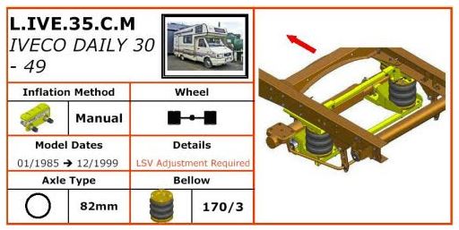 Luftfjädring Iveco 30-49 1985-1999