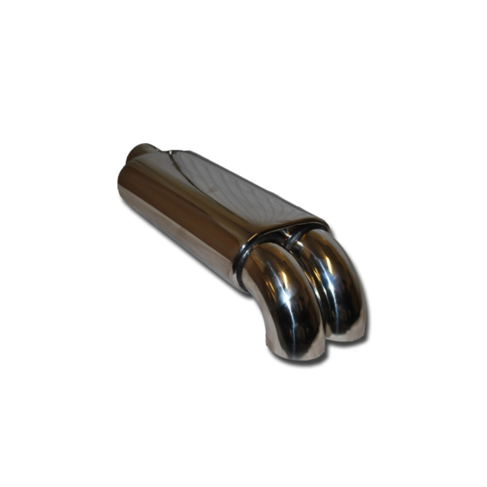 Slutdämpare 3,0"" med 2x2,5"" böjt utblås