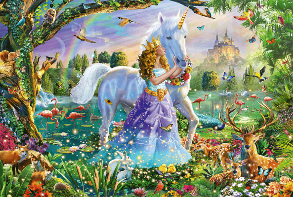 Princess, unicorn and castle 150 Bitar Schmidt