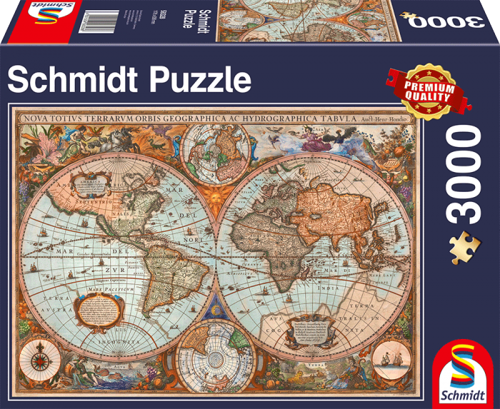 Antike Weltkarte  3000 Bitar Schmidt - 2