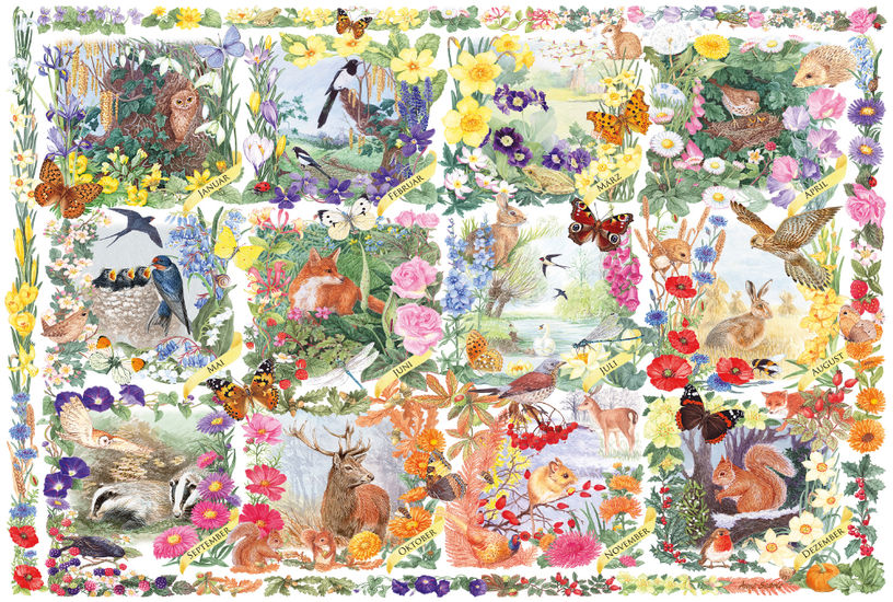 Trough the seasons with animals and flowers 200 bitar Schmidt