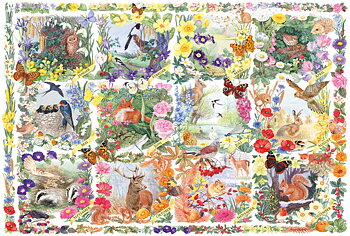 Trough the seasons with animals and flowers 200 bitar Schmidt