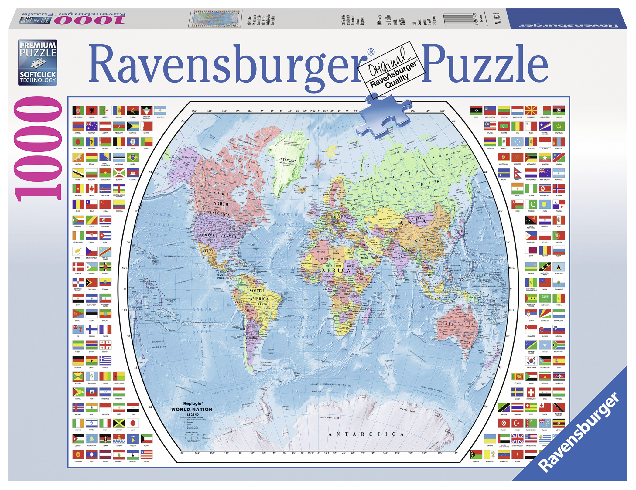 Political World Map 1000 Bitar Ravensburger - 2