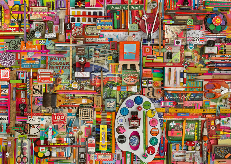 Vintage artists materials 1000 Bitar Schmidt