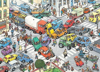 By Air, Land and Sea / Traffic Chaos 2x1000 Bitar JvH Jumbo