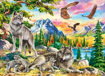 Wolf Family And Eagles 300 Bitar Castorland