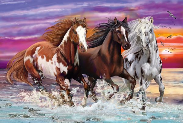 Trio of Wild Horses 200 Bitar Schmidt