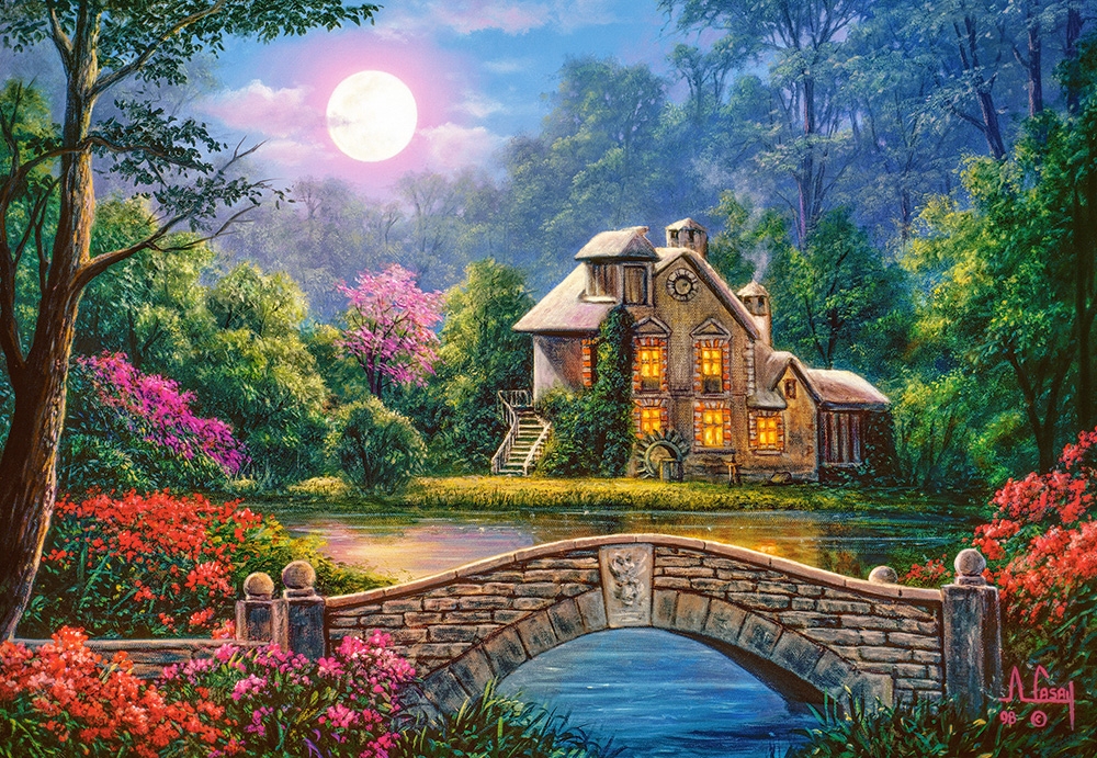 Cottage In The Moon Garden  1000 Bitar Castorland 
