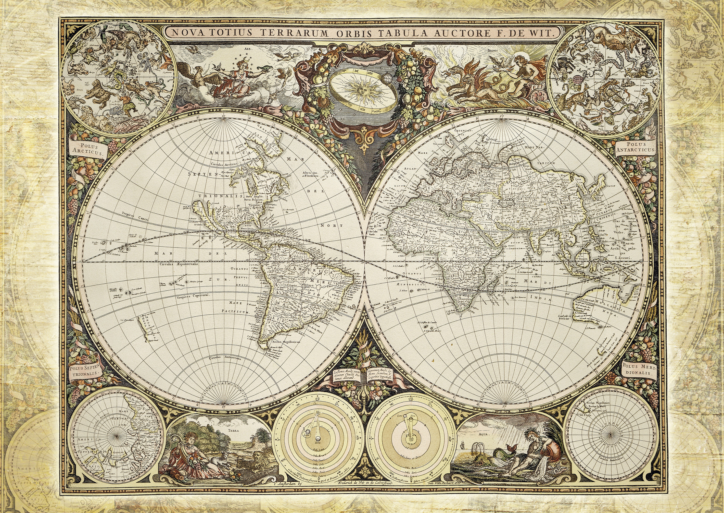 Historical map of the world 2000 bitar Schmidt