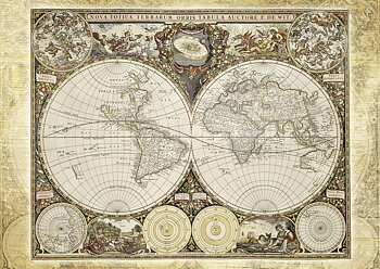 Historical map of the world 2000 bitar Schmidt