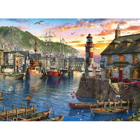 Sunrise at the port 500 Bitar Ravensburger