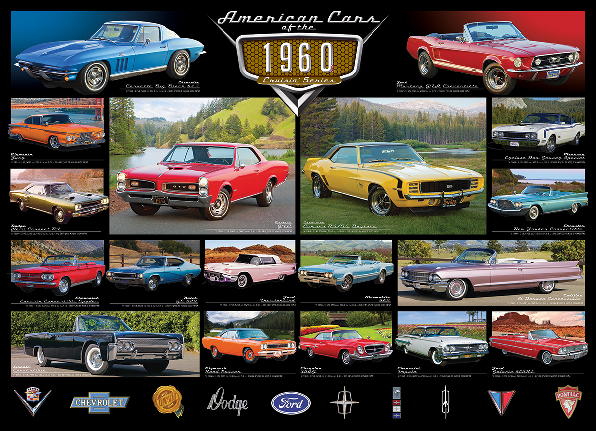 American Cars of The 1960 1000 Bitar Eurographics Puzzle