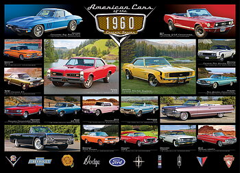 American Cars of The 1960 1000 Bitar Eurographics Puzzle