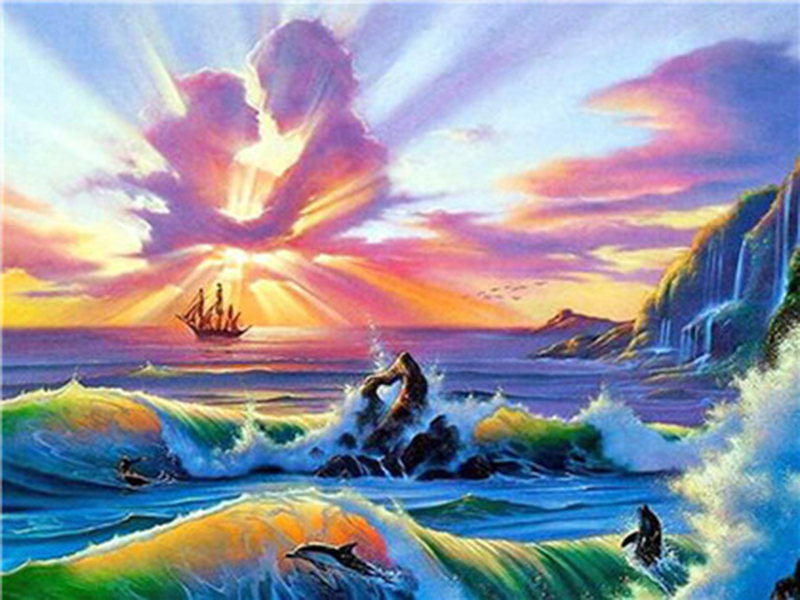 Loving Sunset,  Diamond Picture Diamond Painting