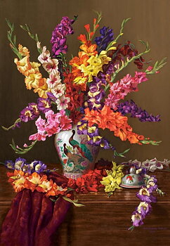 Gladioli in Chinese Vase 1000 Bitar Castorland