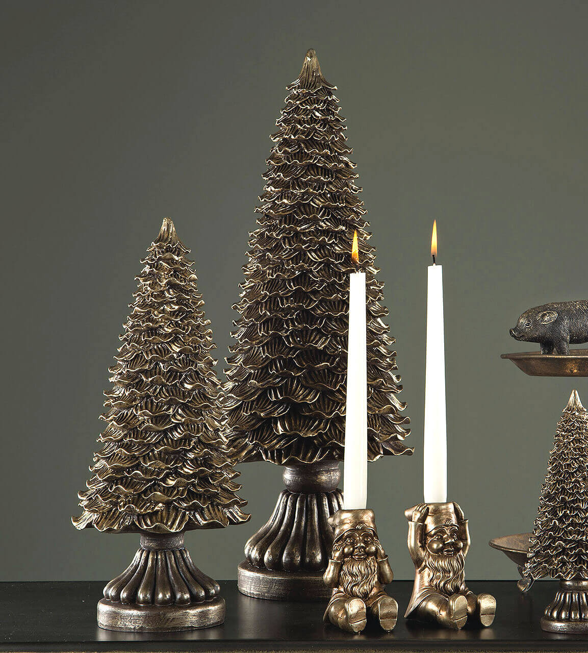 InWhite4You Stor Julgran Brun Guld 40 cm