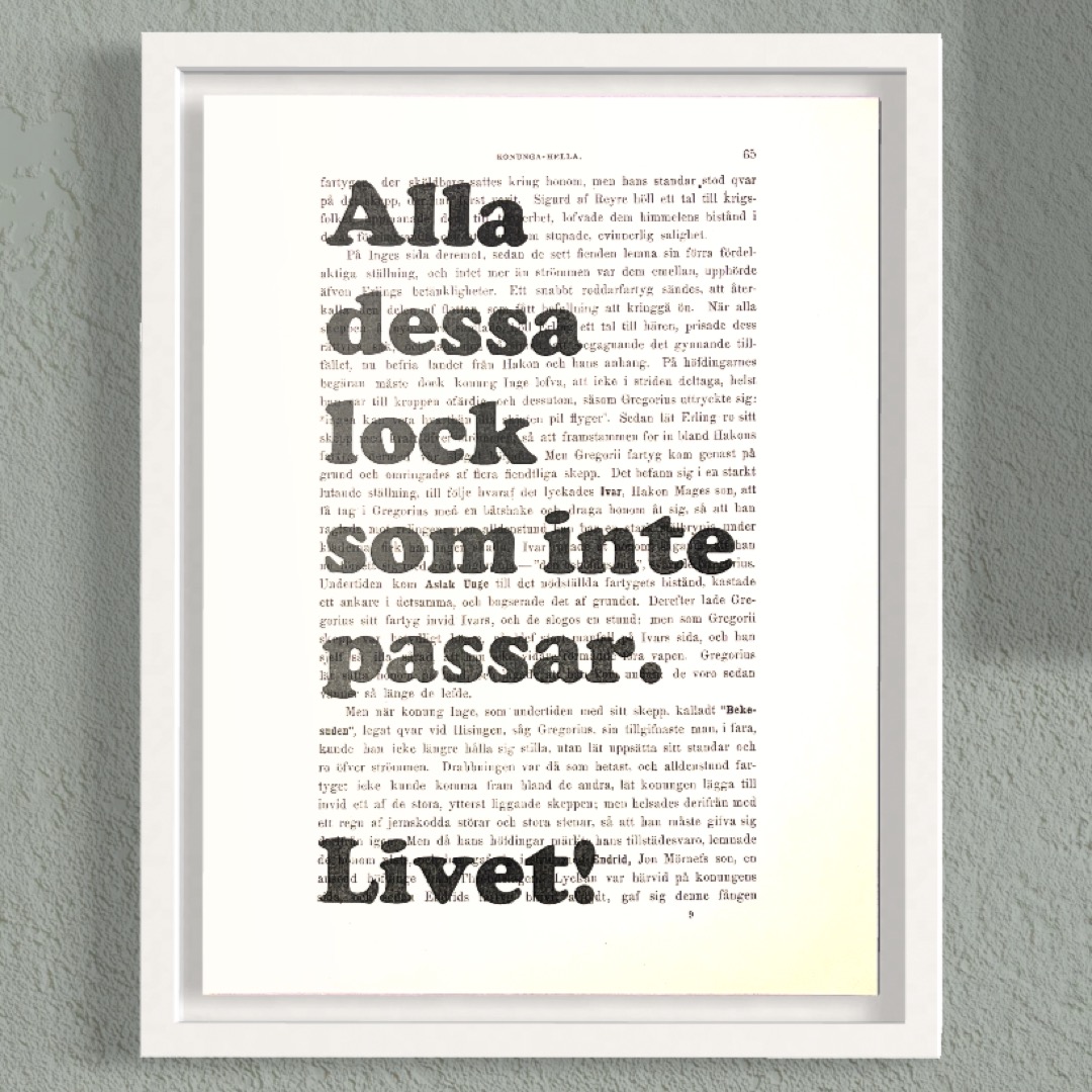 Tavla med texten Alla dessa lock som inte passar. Livet!