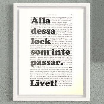 Tavla med texten Alla dessa lock som inte passar. Livet!