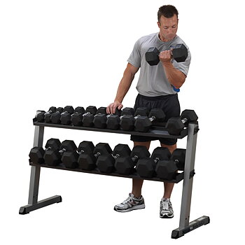 Hantelställ - 2 hyllplan, 153 cm