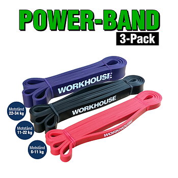 Power band, 3-Pack - Röd, Svart, Lila