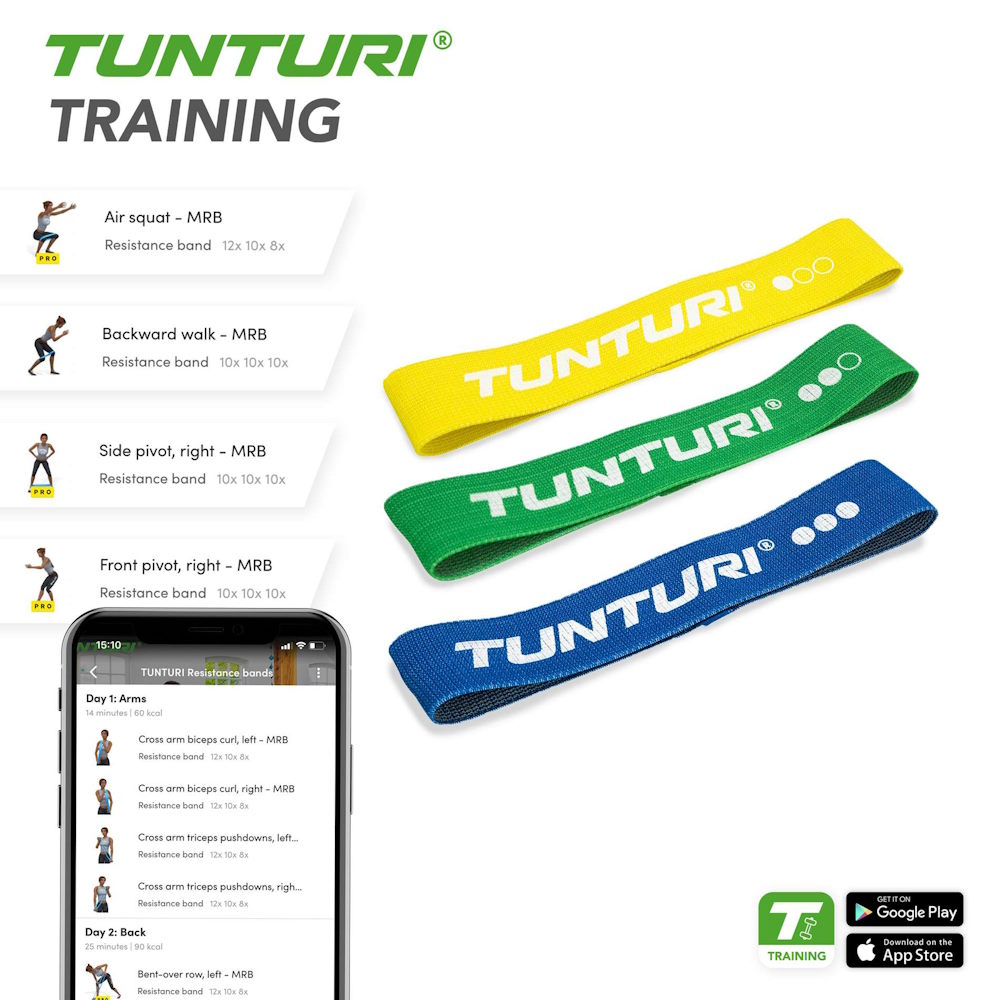 Tunturi Textile Resistance Band set, 3-pack - 9