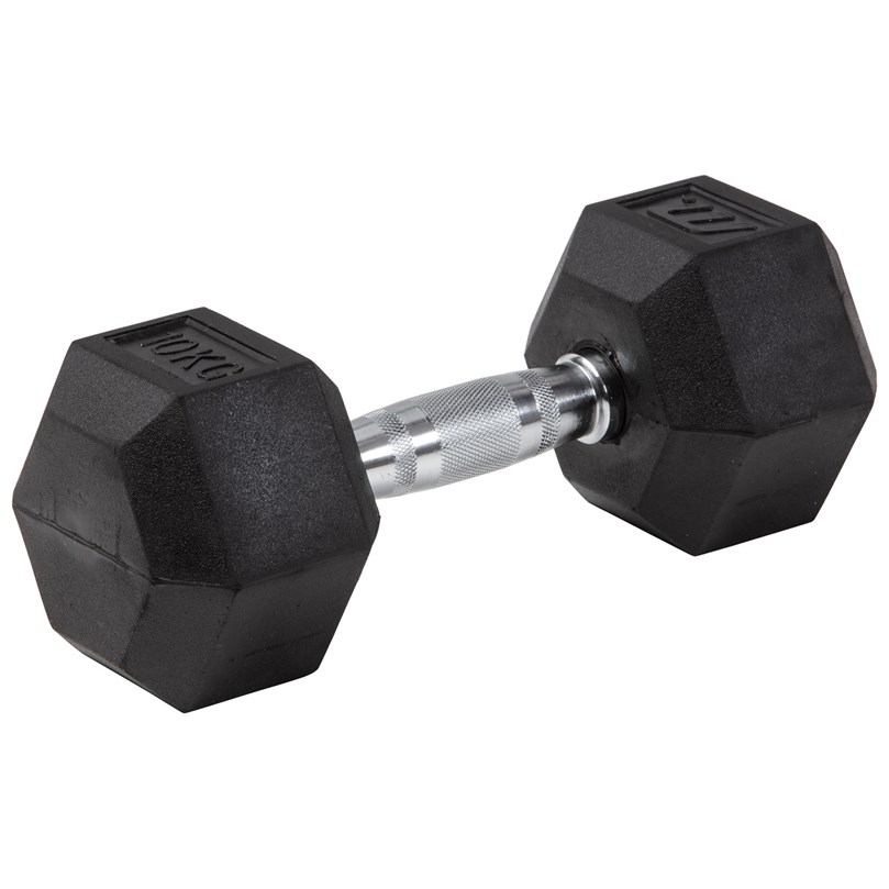 Hexhantel Gummi/Krom, 22,5 kg Master