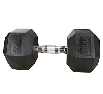 Hexhantel Gummi/Krom, 35 kg