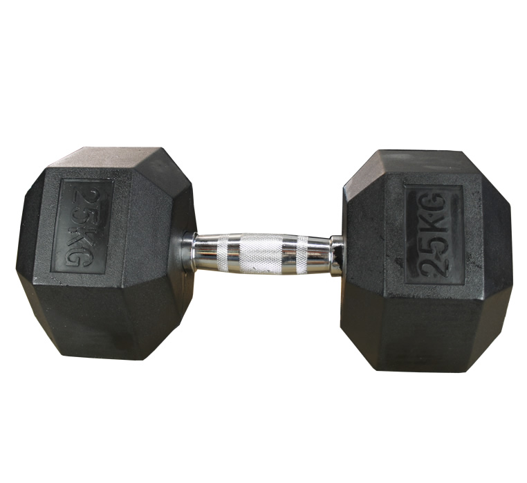 Hexhantel Gummi/Krom, 32,5 kg