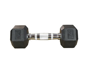 Hexhantel Gummi/Krom, 3 kg