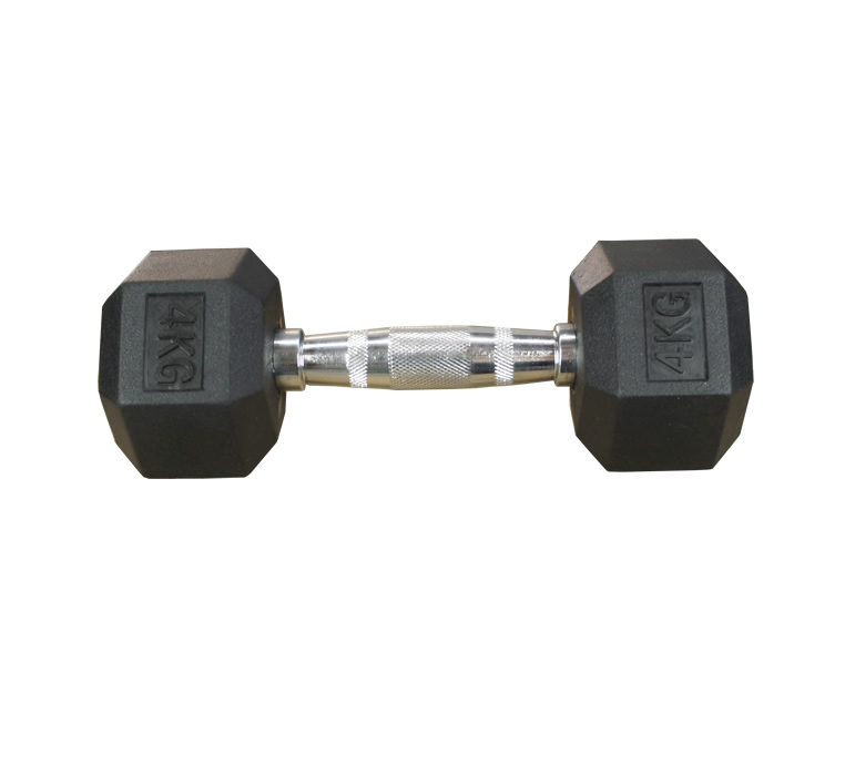 Hexhantel Gummi/Krom, 4 kg