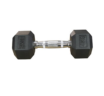 Hexhantel Gummi/Krom, 4 kg