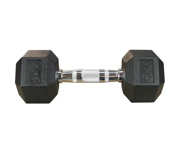 Hexhantel Gummi/Krom, 5 kg
