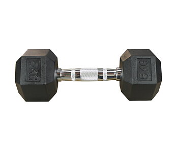 Hexhantel Gummi/Krom, 5 kg