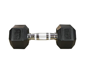 Hexhantel Gummi/Krom, 6 kg