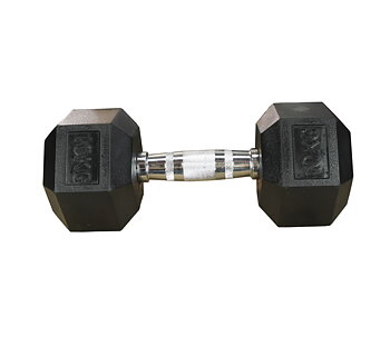 Hexhantel Gummi/Krom, 10 kg