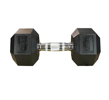 Hexhantel Gummi/Krom, 12,5 kg