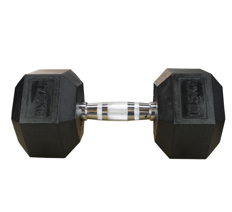 Hexhantel Gummi/Krom, 17,5 kg