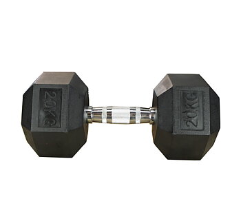 Hexhantel Gummi/Krom, 20 kg